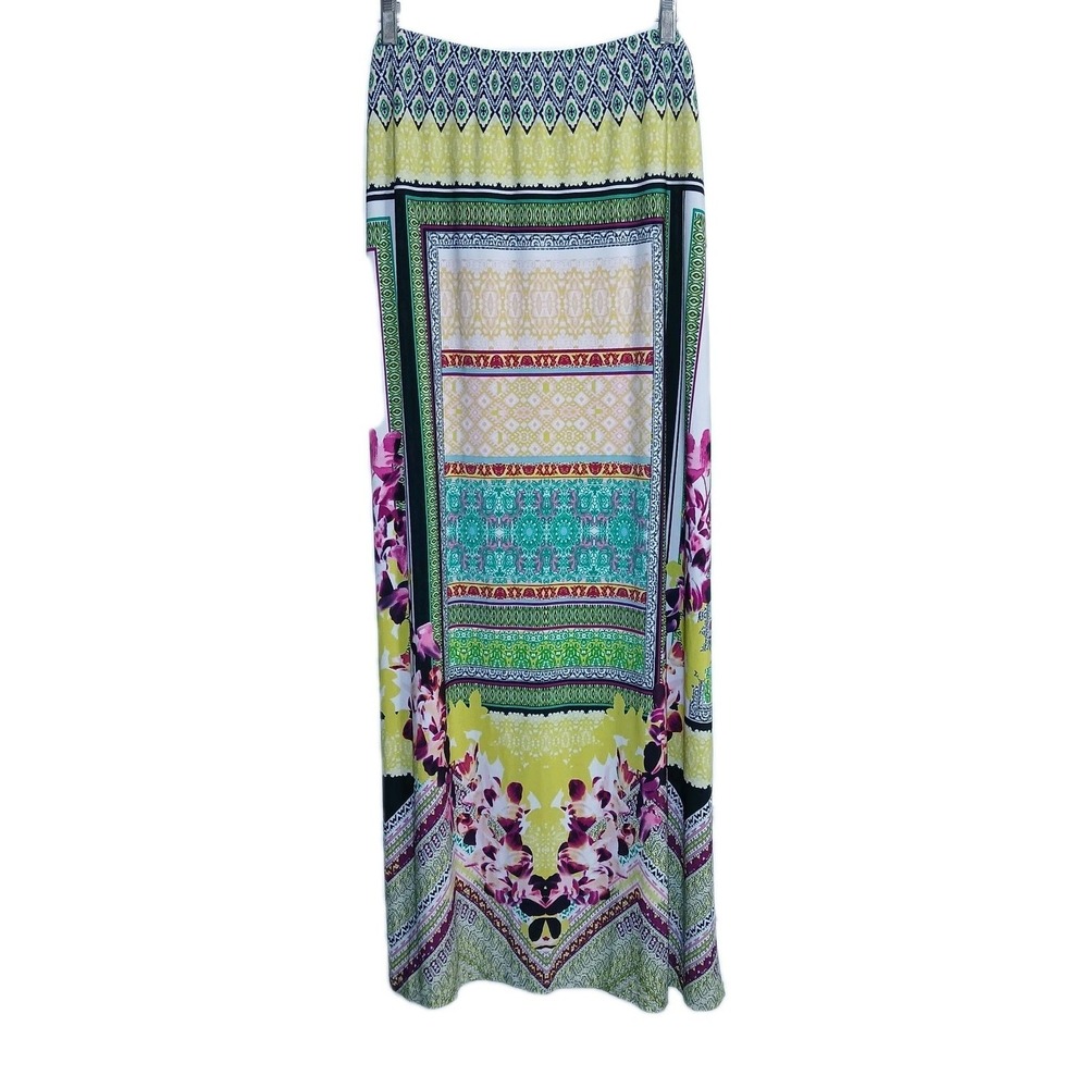 Cato Women Maxi Skirt 18 20 Multi Floral Bohemian Hippie Festival Pull On Long